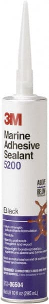 3M - 12.8 oz Cartridge Black Polyurethane Marine Adhesive Sealant - 190°F Max Operating Temp, 48 hr Tack Free Dry Time - Exact Tooling