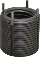 Jergens - 1-8 Internal, 1-3/8 - 12 External, UNC, 1-3/8" Insert Length, Heavy Duty Keylocking Thread Inserts - Carbon Steel, Zinc Phosphate Finish, Grade C1215, 2B Internal Class of Fit, 2A External Class of Fit, Use Tool 215-064711 - Exact Tooling