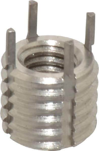 Jergens - 5/16-18 Internal, 1/2-13 External, UNC, 11mm Insert Length, Heavy Duty Keylocking Thread Inserts - Stainless Steel, Passivated Finish, Grade 303, 2B Internal Class of Fit, 2A External Class of Fit, Use Tool 215-064703 - Exact Tooling