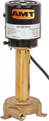 American Machine & Tool - 1.5 Amp, 115 Volt, 1/25 hp, 1 Phase, 1,725 RPM, Immersion Machine Tool & Recirculating Pump - 8 GPM, 3/4" Inlet, 5 psi, 12.4" Overall Height, NPT Thread, Brass Impeller, TEFC Motor - Exact Tooling