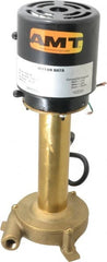 American Machine & Tool - 0.75 Amp, 230 Volt, 1/25 hp, 1 Phase, 1,725 RPM, Immersion Machine Tool & Recirculating Pump - 8 GPM, 3/4" Inlet, 5 psi, 12.4" Overall Height, NPT Thread, Brass Impeller, TEFC Motor - Exact Tooling