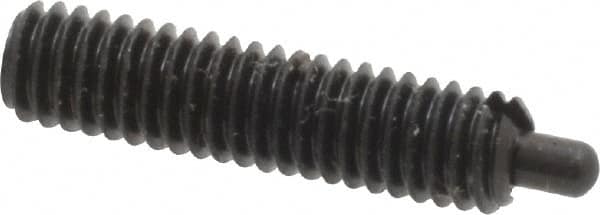 Jergens - M4 x 0.7, 16mm Thread Length, 2.5mm Plunger Projection, Steel Threaded Spring Plunger - 1.78mm Max Plunger Diam, 16mm Plunger Length, 1.22 Kg Init End Force, 3.29 Kg Final End Force, 2mm Hex - Exact Tooling