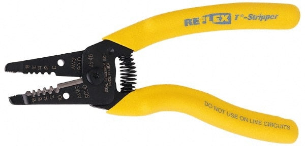 Ideal - 18 to 10 AWG Capacity Wire Stripper - 7" OAL, Cushion Grip Handle - Exact Tooling