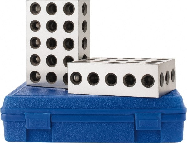 Fowler - 0.0003 Squareness Per Inch, Hardened Steel, 2-4-6 Block with 31 Hole Setup Block - 0.001 Inch Overall Tolerance, 5/8 - 11 Inch Tapped Hole Size, 56-60 RC Hardness, Sold As Matched Pair - Exact Tooling