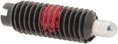 Jergens - M5 x 0.8, 14.5mm Thread Length, 3mm Plunger Projection, Steel Threaded Spring Plunger - 2.36mm Max Plunger Diam, 14.5mm Plunger Length, 0.14 Kg Init End Force, 1.36 Kg Final End Force - Exact Tooling