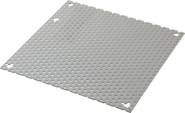 Cooper B-Line - 6-1/4" OAW x 6-1/4" OAH Powder Coat Finish Electrical Enclosure Perforated Panel - 8" x 8" Box, 16 Gauge Steel, Use with 884-1/886-1 - Exact Tooling