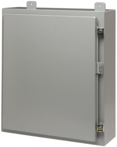 Cooper B-Line - Steel Standard Enclosure Hinge Flat Cover - NEMA 12, 13, 24" Wide x 24" High x 12" Deep - Exact Tooling