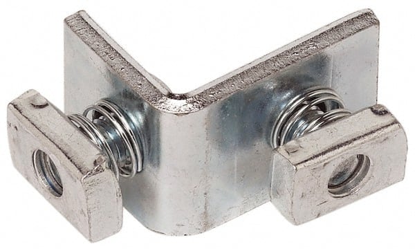 Cooper B-Line - Zinc Plated Carbon Steel 90° Preassembled Strut Fitting - 1/2" Bolt, 2 Holes, Used with Cooper B Line Channel & Strut (All Sizes Except B62 & B72) - Exact Tooling