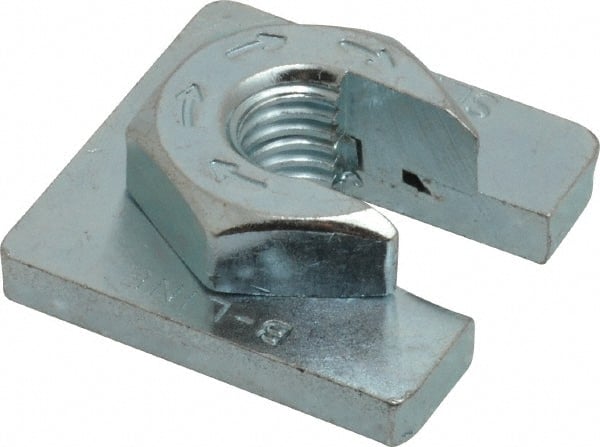 Cooper B-Line - 1/2" Rod, Zinc Plated Carbon Steel Slip On Square Washer, Lock Strut Nut - 1350 Lb Capacity, 1/2-13" Bolt, 1 Hole, Used with Cooper B Line Channel & Strut (All Sizes Except B62 & B72) - Exact Tooling