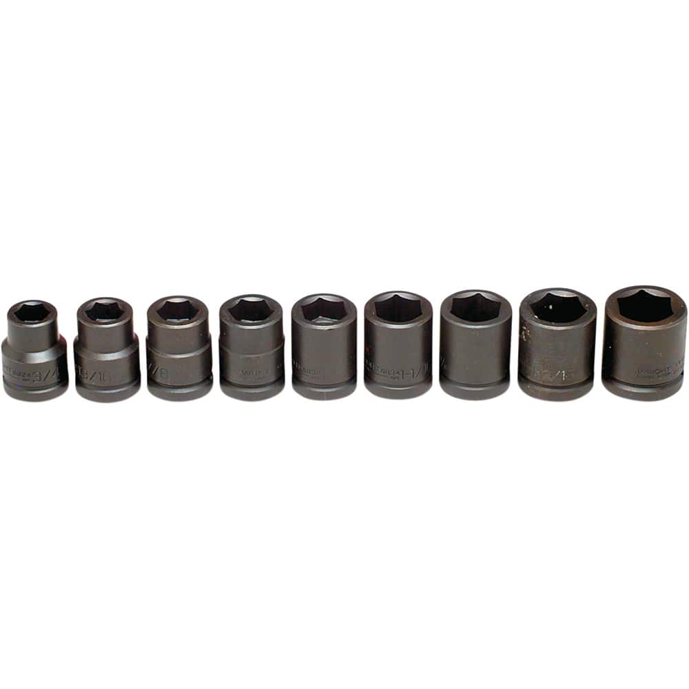 Wright Tool & Forge - 9 Pc 3/4" Drive Impact Socket Set - Exact Tooling