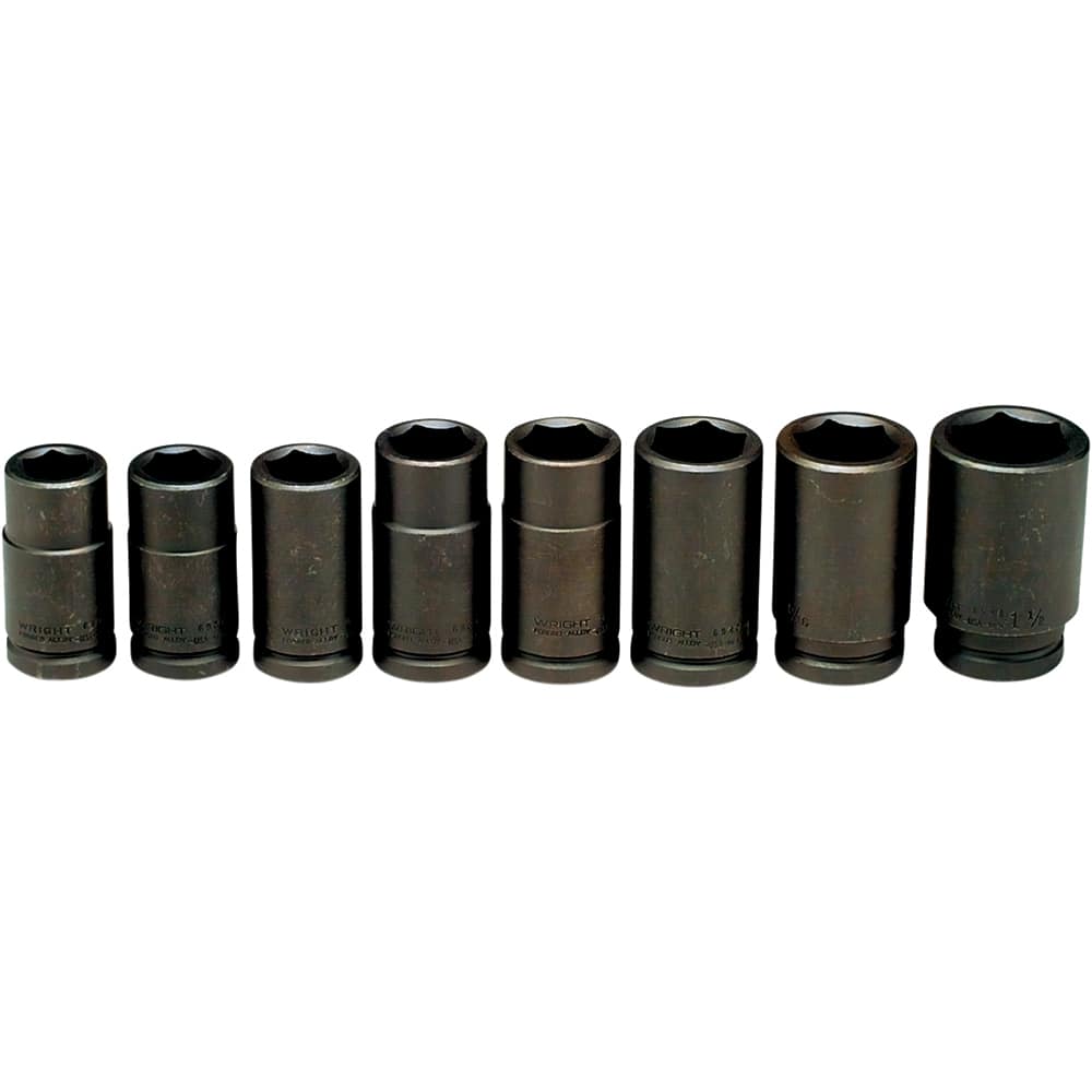 Wright Tool & Forge - 8 Pc 3/4" Drive Deep Impact Socket Set - Exact Tooling