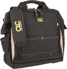 CLC - 33 Pocket Tan & Black Polyester Tool Bag - 13" Wide x 7" Deep x 13" High - Exact Tooling