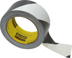 3M - Black & White Striped Vinyl Tape - 2" Wide x 108' Long x 5.4 mil Thick, General Traffic - Exact Tooling