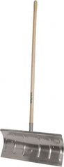 UnionTools - 24 Inch Wide Blade x 12 Inch High Blade Pusher Snow Shovel - 48 Inch Long Hardwood Handle - Exact Tooling