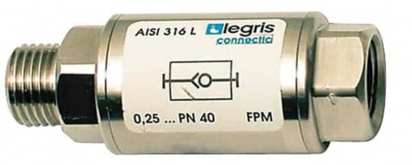 Legris - 1" Stainless Steel Check Valve - Unidirectional, Male BSPP x Female BSPP, 580 WOG - Exact Tooling