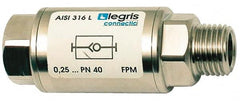 Legris - 1/2" Stainless Steel Check Valve - Unidirectional, Female BSPP x Male BSPP, 580 WOG - Exact Tooling