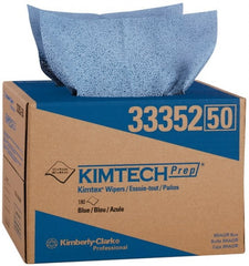 Kimtech - Dry Clean Room/Lab/Critical Task Wipes - Pop-Up, 12-1/2" x 12" Sheet Size, Blue - Exact Tooling