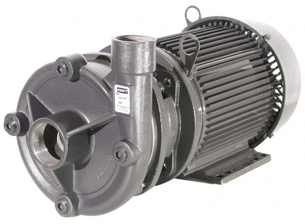 American Machine & Tool - 230/460 Volt, 3 Phase, 10 HP, Stainless Steel Straight Pump - 3 Inch Inlet, 2 Inch Outlet, Stainless Steel Impeller, Viton Seal - Exact Tooling