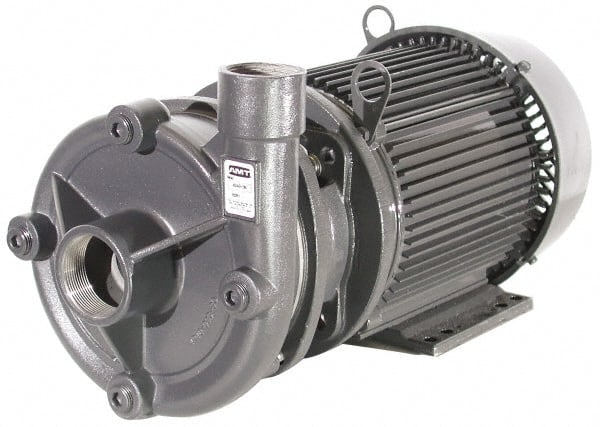 American Machine & Tool - 230/460 Volt, 3 Phase, 15 HP, Stainless Steel Straight Pump - 3 Inch Inlet, 2 Inch Outlet, Stainless Steel Impeller, Viton Seal - Exact Tooling