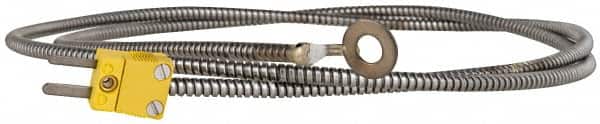 Thermo Electric - 0 to 900°F, K Surface, Thermocouple Probe - 4 Ft. Cable Length, Mini Connector, 15 Sec Response Time - Exact Tooling