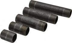 Made in USA - 66 Piece, 3/4" Pipe, Black Finished Steel Pipe Nipple Set - Schedule 40, (6) Close, (6) 1-1/2, (6) 2, (6) 2-1/2, (6) 3, (6) 3-1/2, (6) 4, (6) 4-1/2, (6) 5, (6) 5-1/2, (6) 6 - Exact Tooling