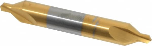 Hertel - #4 Plain Cut 60° Incl Angle Solid Carbide Combo Drill & Countersink - Exact Tooling