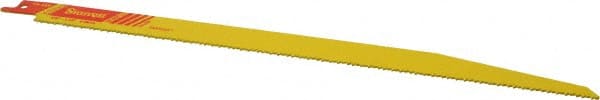 Starrett - 12" Long x 3/4" Thick, Bi-Metal Reciprocating Saw Blade - Tapered Profile, 10 to 14 TPI, Toothed Edge, Universal Shank - Exact Tooling
