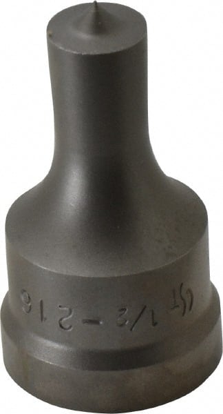Cleveland Steel Tool - 1/2 Inch Diameter Round Ironworker Punch - 1-1/32 Inch Body Diameter, 1-5/32 Inch Head Diameter, 1-15/16 Inch Overall Length - Exact Tooling