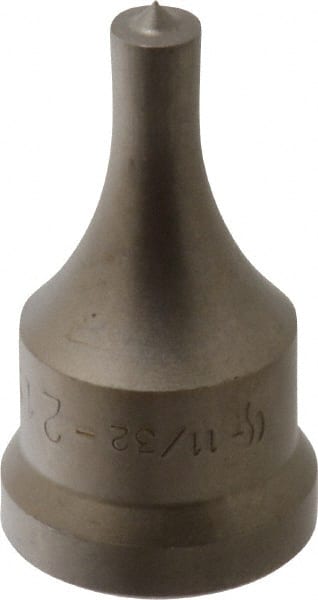 Cleveland Steel Tool - 11/32 Inch Diameter Round Ironworker Punch - 1-1/16 Inch Body Diameter, 1-7/32 Inch Head Diameter, 2-1/8 Inch Overall Length - Exact Tooling