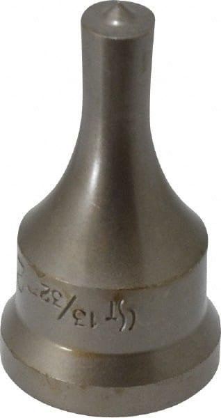 Cleveland Steel Tool - 13/32 Inch Diameter Round Ironworker Punch - 1-1/16 Inch Body Diameter, 1.24 Inch Head Diameter, 2-3/16 Inch Overall Length - Exact Tooling