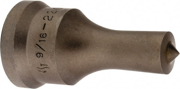 Cleveland Steel Tool - 9/16 Inch Diameter Round Ironworker Punch - 1-1/16 Inch Body Diameter, 1.24 Inch Head Diameter, 2-3/16 Inch Overall Length - Exact Tooling