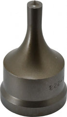 Cleveland Steel Tool - 3/8 Inch Diameter Round Ironworker Punch - 1-17/32 Inch Body Diameter, 1-11/16 Inch Head Diameter, 2-11/16 Inch Overall Length - Exact Tooling