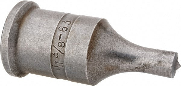Cleveland Steel Tool - 3/8 Inch Diameter Round Ironworker Punch - 1 Inch Body Diameter, 1-3/16 Inch Head Diameter, 2-7/16 Inch Overall Length - Exact Tooling