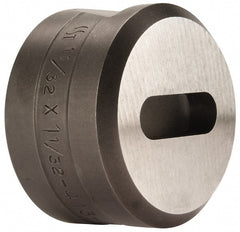 Cleveland Steel Tool - 1-1/32 Inch Long x 11/32 Inch Wide Oblong Ironworker Die - 1-13/16 Inch Head Diameter, 1-1/8 Inch Head Height - Exact Tooling