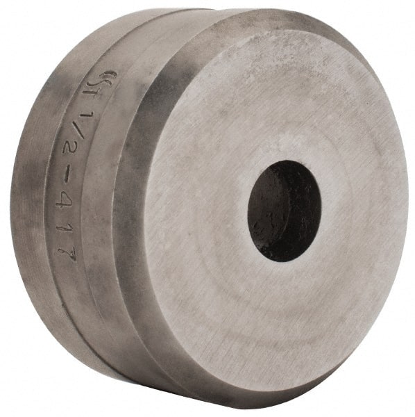 Cleveland Steel Tool - 1/2 Inch Diameter Round Ironworker Die - 2 Inch Head Diameter, 1 Inch Head Height - Exact Tooling