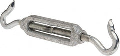 Made in USA - 112 Lb Load Limit, 5/16" Thread Diam, 2-9/16" Take Up, Malleable Iron Hook & Hook Turnbuckle - 3-7/16" Body Length, 7/32" Neck Length, 6-3/4" Closed Length - Exact Tooling