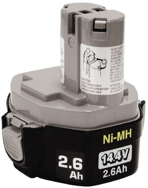 Makita - 14.4 Volt NiMH Power Tool Battery - 2.6 Ahr Capacity, 1 hr Charge Time, Series Mforce - Exact Tooling
