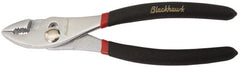 Blackhawk by Proto - 8-1/8" OAL, 15/16" Jaw Length, 1-3/16" Jaw Width, Slip Joint Pliers - Curved Jaw, Curved Head, Wire Cutting Shear - Exact Tooling