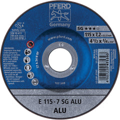 PFERD - Depressed-Center Wheels; Hole Size (Inch): 7/8 ; Connector Type: Arbor ; Wheel Type Number: Type 27 ; Abrasive Material: Aluminum Oxide/Silicon Carbide ; Maximum RPM: 13300.000 ; Bond Type: Resinoid - Exact Tooling