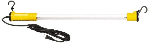 Value Collection - 125 Volt, 14 Watt, Electric, Fluorescent Portable Hook Work Light - 15' Cord, 1 Head, 1,350 Lumens, 31-1/2" Long - Exact Tooling