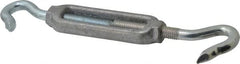 Made in USA - 174 Lb Load Limit, 3/8" Thread Diam, 2-7/8" Take Up, Aluminum Hook & Hook Turnbuckle - 3-7/8" Body Length, 1/4" Neck Length, 7-1/2" Closed Length - Exact Tooling