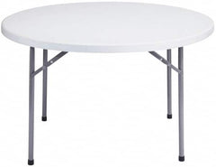 NPS - 29-1/2" High x 48" Diam, Round Folding Table - Speckled Gray - Exact Tooling