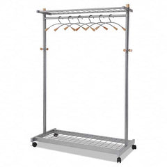 Alba - Coat Racks, Hooks & Shelving Type: Floor Rack Number of Hooks: 6 - Exact Tooling