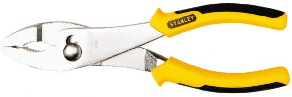 Stanley - 8-3/8" OAL, 1-11/16" Jaw Length, Slip Joint Pliers - 2 Positions, Serrated Jaw, Slip Joint Head, Slip Joint Plier Tool, Serrated Pipe Jaw - Exact Tooling