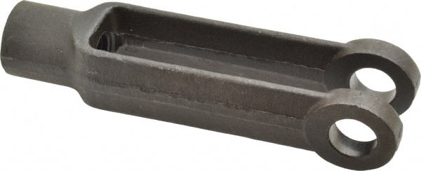 Gibraltar - 5/8-11 Thread, 1-3/8" Yoke Width, Carbon Steel, Tapped Yoke - 5/8" Hole Diam, 3-11/16" Hole Center to Neck, 1-3/16" Yoke Arm Height, 1-1/16" Neck Diam, 1-1/4" Neck Length, 4-15/16" OAL - Exact Tooling