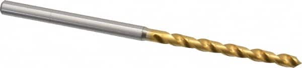 OSG - #38 130° Vanadium High Speed Steel Jobber Drill - TiN Finish, Right Hand Cut, Spiral Flute, Straight Shank, 62mm OAL, Standard Point - Exact Tooling