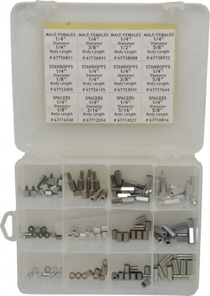 Electro Hardware - Standoff & Spacer Assortments Type: Male/Female Standoffs; Spacers; Threaded Standoffs System of Measurement: Inch - Exact Tooling