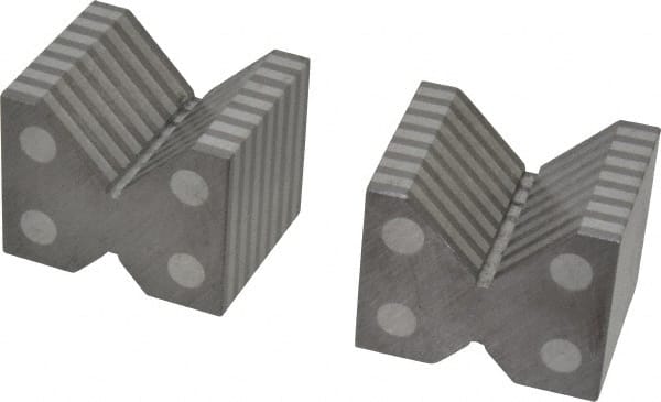Value Collection - 90° Angle, Aluminum Alloy, Magnetic V-Block - 2" Long x 2-3/8" Wide x 1-7/8" High, Sold as 2 Block Set - Exact Tooling