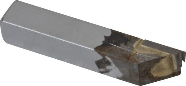Accupro - 3/8 x 3/8" Shank, Full Radius Cutoff, Cutoff & Grooving Single Point Tool Bit - GS-012F, Grade Micrograin, 0.012" Groove Width, 0.03" Depth of Cut - Exact Tooling