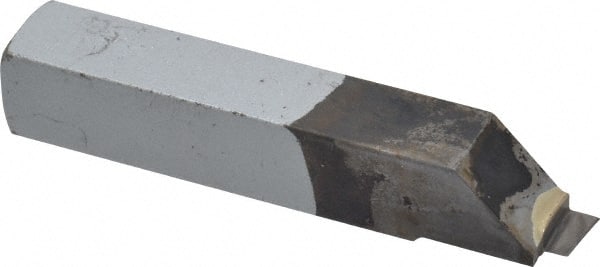Accupro - 3/8 x 3/8" Shank, Full Radius Cutoff, Cutoff & Grooving Single Point Tool Bit - GS-018F, Grade Micrograin, 0.018" Groove Width, 0.06" Depth of Cut - Exact Tooling